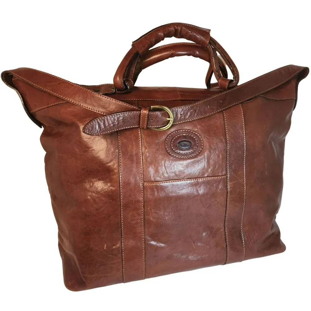 Vintage BiBi Firenze Italian Full Grain Super Soft Leather Travel Bag Duffle Bag